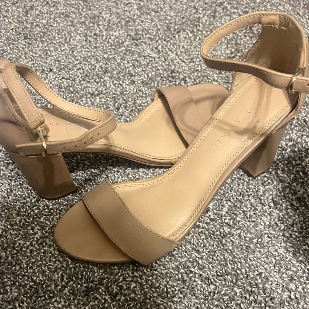Kelly & Katie Tan Block Heel Sandals